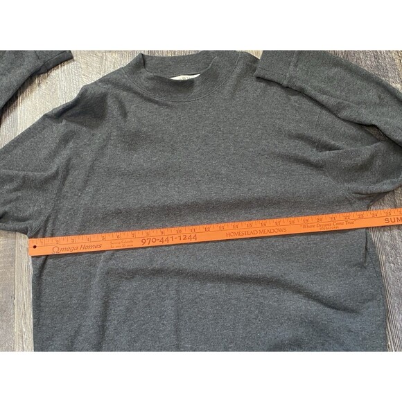 Orvis Mens XL Long Sleeve Mock Neck Pullover Shirt Gray Outdoor Hiking Baselayer - Picture 5 of 6